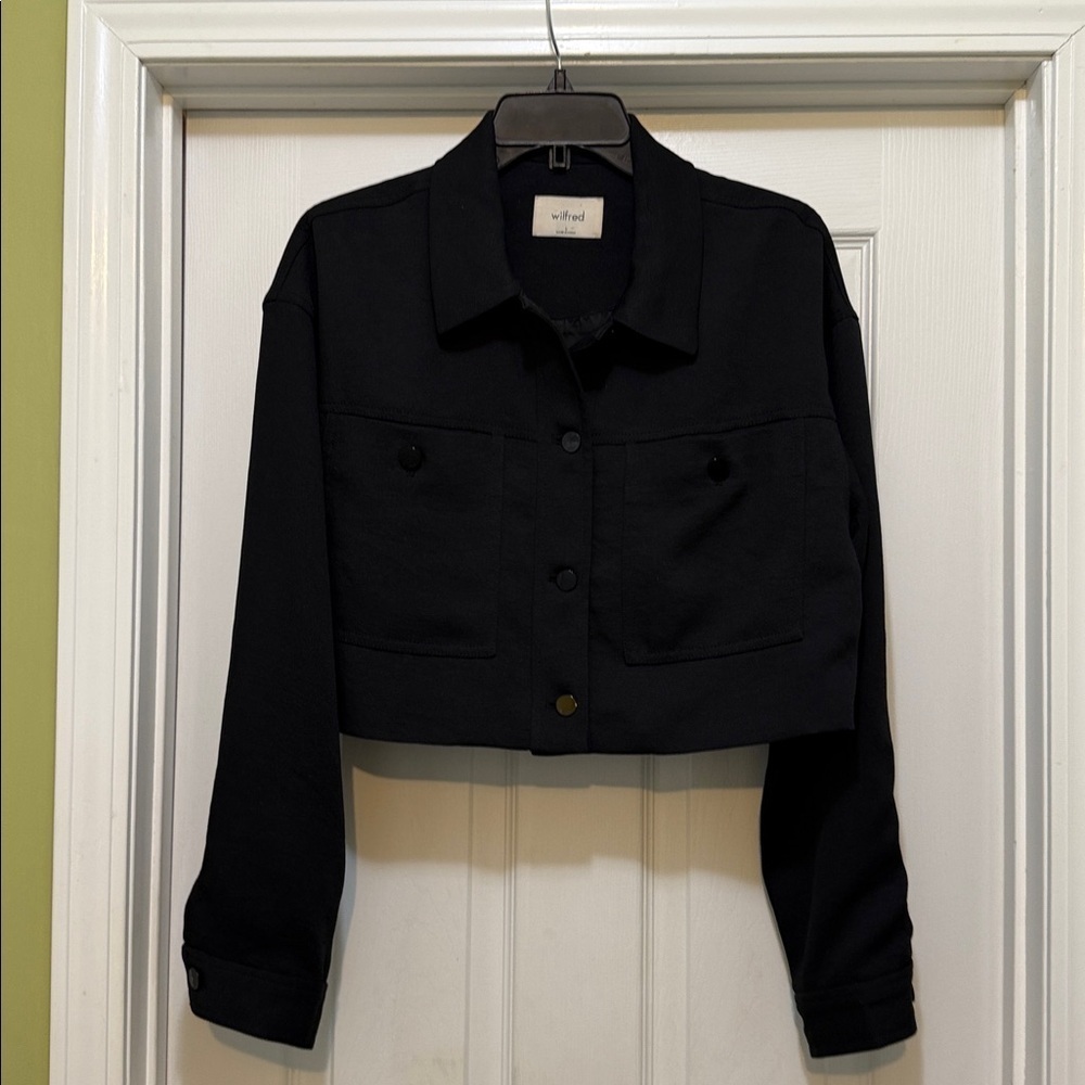 Wilfred Cropped Button Front Jacket Black Size L